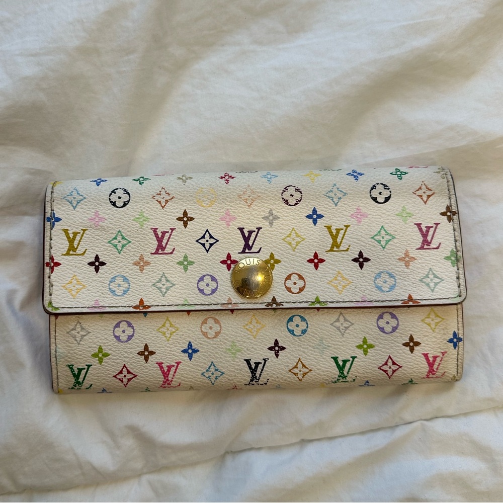 Louis Vuitton Multicolor Takashima Murakami Leather Wallet with Iconic Monogram